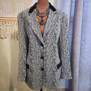 Talbots Black and Silver Vintage Blazer | Whimsigoth Aesthetic | Size 12